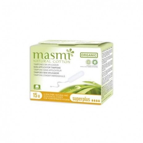Masmi - Tampón superplus sin aplicador algodón ECO Masmi, 15 unidades