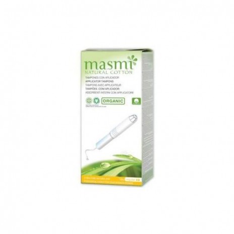 Masmi - Tampón regular con aplicador algodón ECO Masmi, 16 unidades