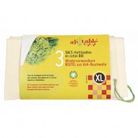 Ah Table Pack de 3 Bolsas de Algodón Ecológico XL