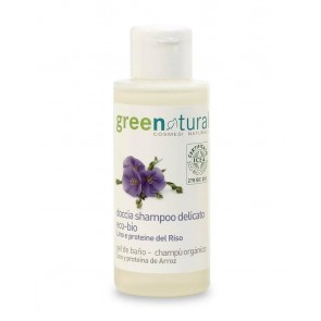 Greenatural - Gel de Ducha  y Champú Delicado lino & arroz - Ecobio