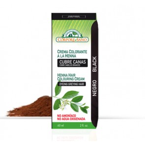 Crema colorante a la Henna - Cubre Canas - Negro - Corpore Sano