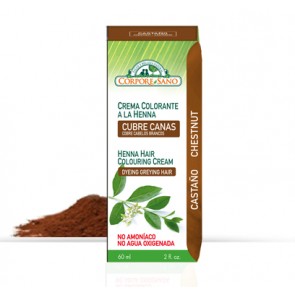 Crema colorante a la Henna - Cubre Canas - Castaño - Corpore Sano