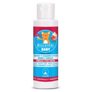 Biocenter Baño y Champú Ecológico Bebés y Niños Fresas con Nata