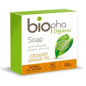 Biopha Organic Jabón En Pastilla con Aceite de Argán y Aloe Vera