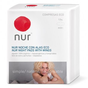 Nur Compresas Eco de Noche Ultrafinas Con Alas
